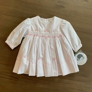 New Baby Girl Sarah Louise Pink Embroidered Dress